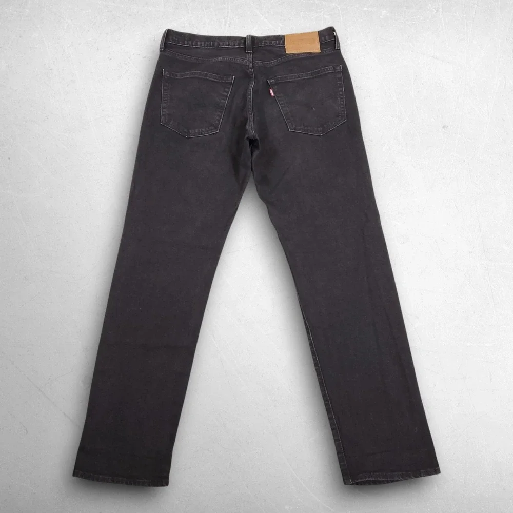 Levi's Premium 502 Tapered Jeans Men 32x32 Black Stretch Big E Modern Casual